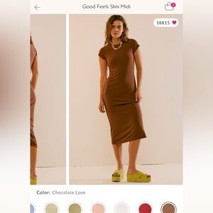 Free people good feels slim midi dress